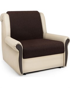 Кресло кровать Аккорд М рогожка шоколад и экокожа беж Шарм-дизайн