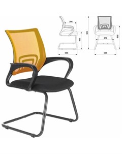 Кресло для приемных и переговорных Fly CF 100 оранжевое черное 532088 Brabix