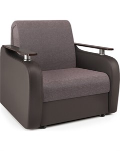 Кресло кровать Гранд Д рогожка латте и экокожа шоколад Шарм-дизайн