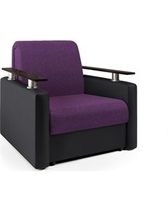 Кресло кровать Шарм фиолетовая рогожка и черная экокожа Шарм-дизайн
