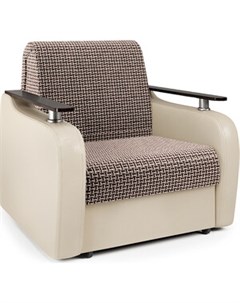 Кресло кровать Гранд Д корфу коричневый и экокожа беж Шарм-дизайн