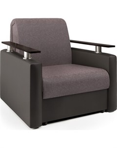 Кресло кровать Шарм рогожка латте и экокожа шоколад Шарм-дизайн