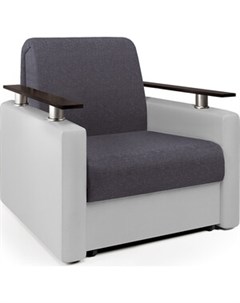 Кресло кровать Шарм серая рогожка и экокожа белая Шарм-дизайн