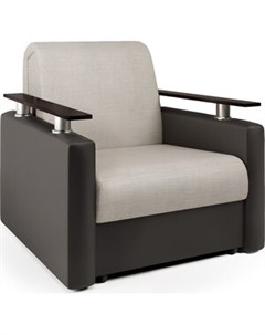 Кресло кровать Шарм экокожа шоколад и шенилл беж Шарм-дизайн