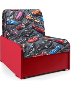 Кресло кровать Коломбо БП машинки и красный Шарм-дизайн