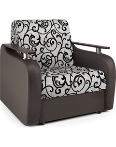 Кресло кровать Гранд Д экокожа шоколад и узоры Шарм-дизайн