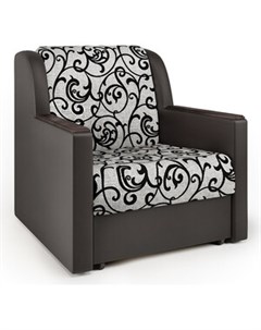 Кресло кровать Аккорд Д экокожа шоколад и узоры Шарм-дизайн