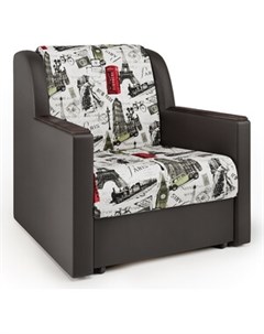 Кресло кровать Аккорд Д велюр Париж и экокожа шоколад Шарм-дизайн