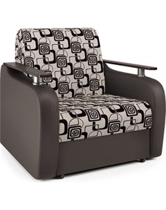 Кресло кровать Гранд Д экокожа шоколад и ромб Шарм-дизайн