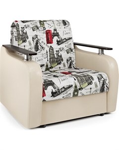 Кресло кровать Гранд Д велюр Париж и экокожа беж Шарм-дизайн