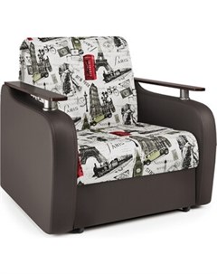 Кресло кровать Гранд Д велюр Париж и экокожа шоколад Шарм-дизайн