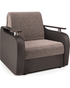 Кресло кровать Гранд Д корфу коричневый и экокожа шоколад Шарм-дизайн