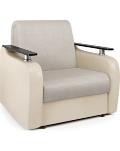 Кресло кровать Гранд Д экокожа беж и шенилл беж Шарм-дизайн