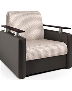 Кресло кровать Шарм корфу беж и экокожа шоколад Шарм-дизайн