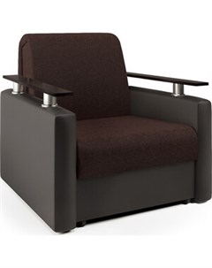 Кресло кровать Шарм рогожка шоколад и экокожа шоколад Шарм-дизайн
