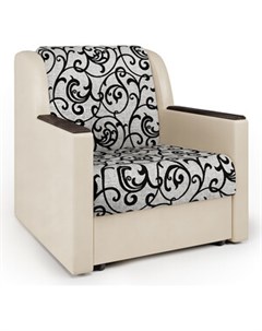 Кресло кровать Аккорд Д экокожа беж и узоры Шарм-дизайн