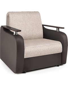Кресло кровать Гранд Д корфу беж и экокожа шоколад Шарм-дизайн