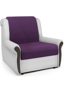Кресло кровать Аккорд М фиолетовая рогожка и экокожа белая Шарм-дизайн