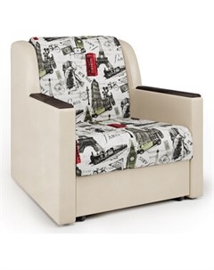 Кресло кровать Аккорд Д велюр Париж и экокожа беж Шарм-дизайн