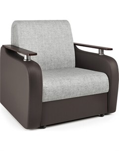 Кресло кровать Гранд Д экокожа шоколад и серый шенилл Шарм-дизайн