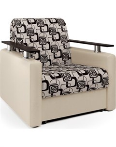 Кресло кровать Шарм экокожа беж и ромб Шарм-дизайн
