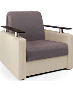 Кресло кровать Шарм рогожка латте и экокожа беж Шарм-дизайн