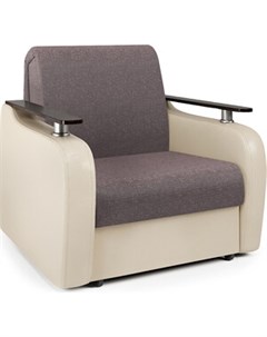 Кресло кровать Гранд Д рогожка латте и экокожа беж Шарм-дизайн