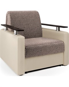 Кресло кровать Шарм корфу коричневый и экокожа беж Шарм-дизайн
