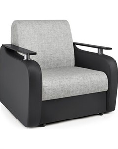 Кресло кровать Гранд Д экокожа черная и серый шенилл Шарм-дизайн