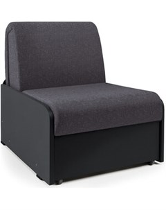 Кресло кровать Коломбо БП серая рогожка и экокожа черный Шарм-дизайн
