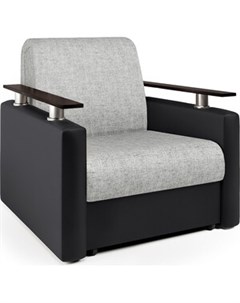 Кресло кровать Шарм экокожа черная и серый шенилл Шарм-дизайн