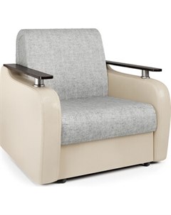 Кресло кровать Гранд Д экокожа беж и серый шенилл Шарм-дизайн