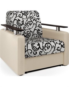Кресло кровать Шарм экокожа беж и узоры Шарм-дизайн