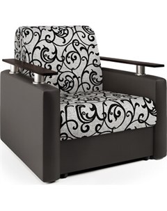 Кресло кровать Шарм экокожа шоколад и узоры Шарм-дизайн