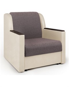 Кресло кровать Аккорд Д рогожка латте и экокожа беж Шарм-дизайн