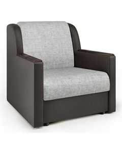Кресло кровать Аккорд Д экокожа шоколад и серый шенилл Шарм-дизайн