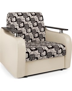 Кресло кровать Гранд Д экокожа беж и ромб Шарм-дизайн
