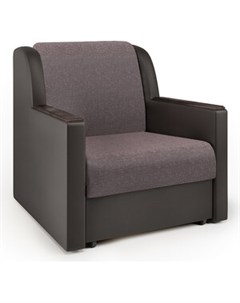 Кресло кровать Аккорд Д рогожка латте и экокожа шоколад Шарм-дизайн