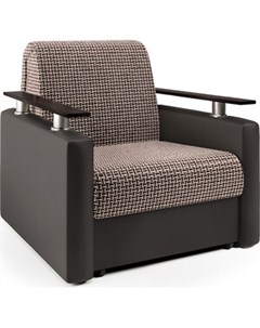 Кресло кровать Шарм корфу коричневый и экокожа шоколад Шарм-дизайн