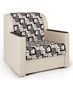 Кресло кровать Аккорд Д экокожа беж и ромб Шарм-дизайн