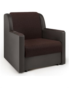 Кресло кровать Аккорд Д рогожка шоколад и экокожа шоколад Шарм-дизайн
