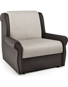 Кресло кровать Аккорд М экокожа шоколад и шенилл беж Шарм-дизайн
