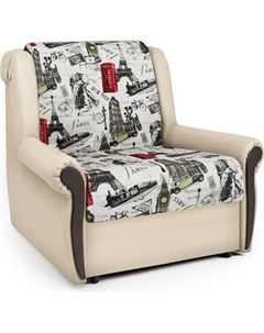 Кресло кровать Аккорд М велюр Париж и экокожа беж Шарм-дизайн