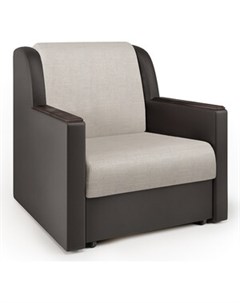 Кресло кровать Аккорд Д экокожа шоколад и шенилл беж Шарм-дизайн