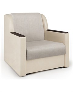 Кресло кровать Аккорд Д экокожа беж и шенилл беж Шарм-дизайн