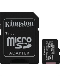 Карта памяти microSDXC 128Gb Canvas Select Plus class 10 UHS I U1 100MB s SD адаптер Kingston