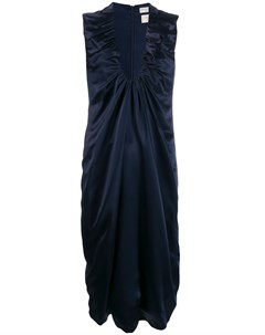 Атласное платье со сборками Bottega veneta