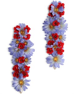 Длинные серьги клипсы с цветочным декором Dolce&gabbana
