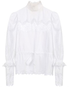 Блузка с кружевом и прозрачными вставками Dolce&gabbana