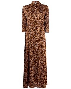 Платье рубашка макси с леопардовым принтом Laneus